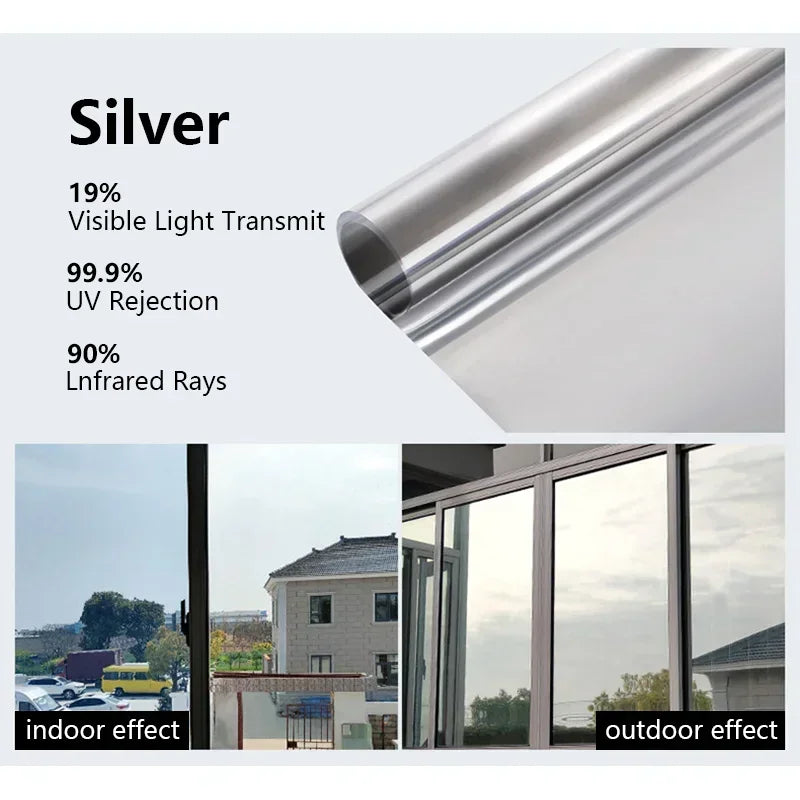 Window Film Privacy vinyl glass window One Way Daytime Privacy Static Cling Blocking Anti UV Reflective  adhesive vinyl for car
