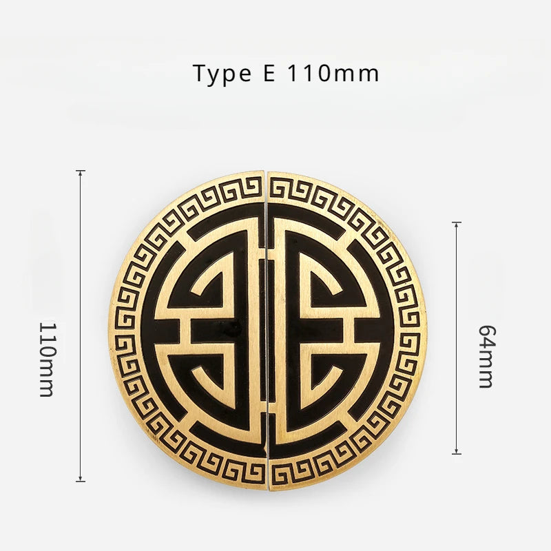 High-end Cabinet Door Handle Pattern Brass Xiangyun Furniture Luxury Wardrobe Cabinet Round Door Drawer Knobs