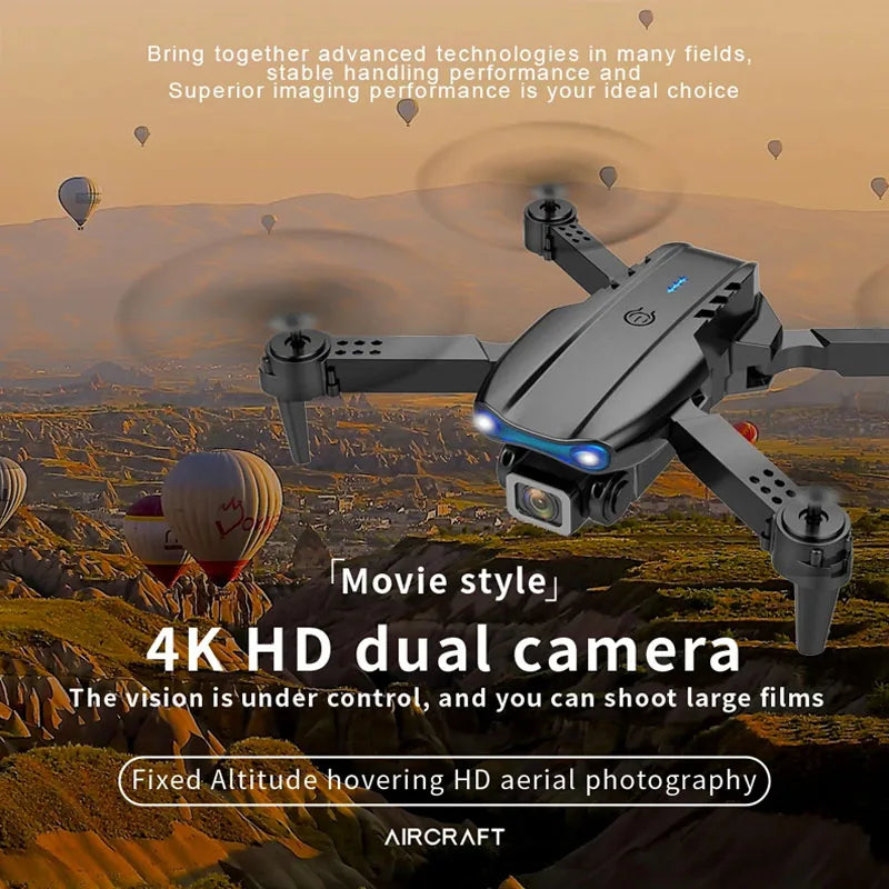 E99&K3 Pro Drone with 4K Dual Camera Optical Flow Aerial Photography Four Axis RC Aircraft fpv Fixed Height DronToy Foldable Toy