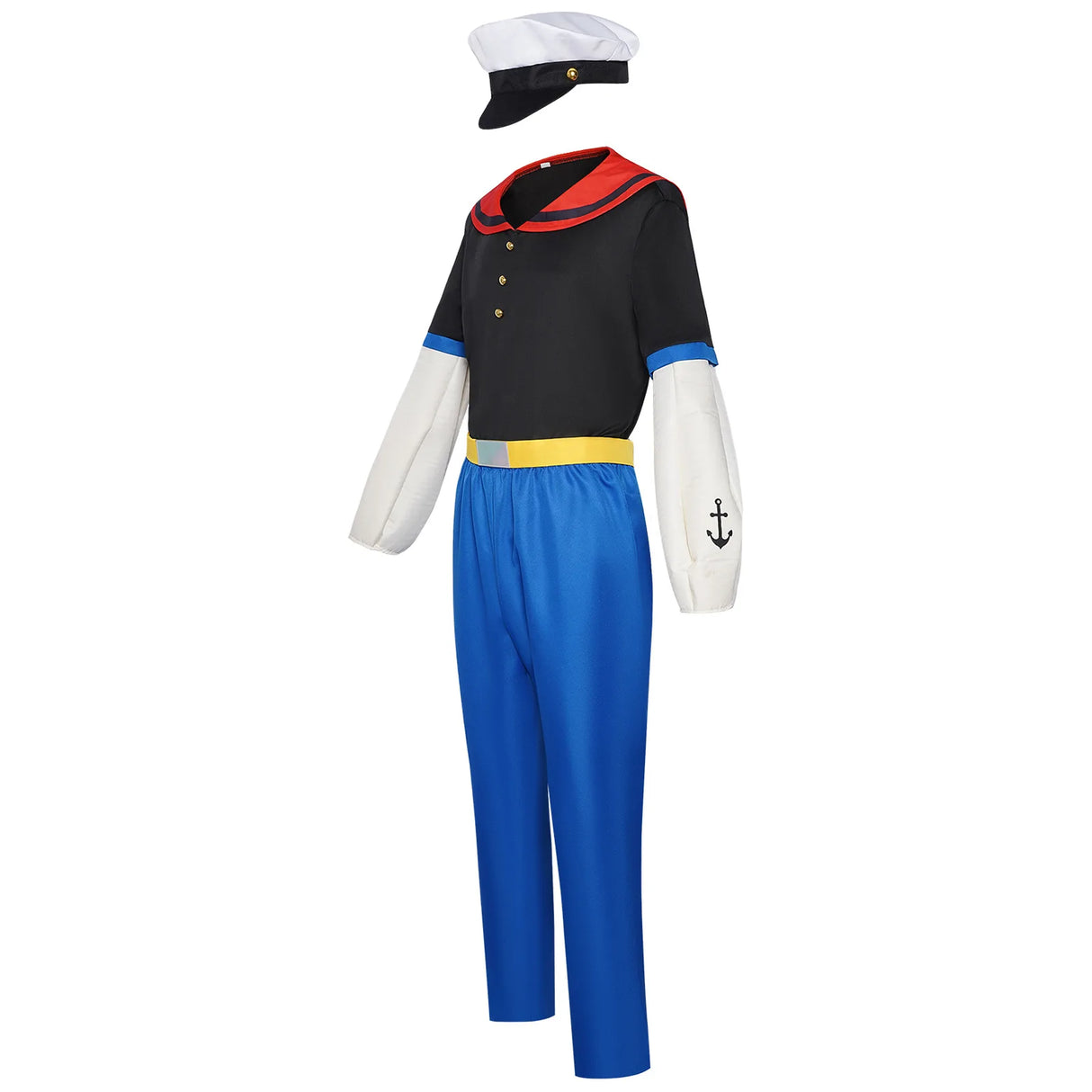 Classic Cartoon Popeye the Sailor Cosplay Costume With Hat Funny RolePlay Outfits For Men Woman Hallowmas Party suit