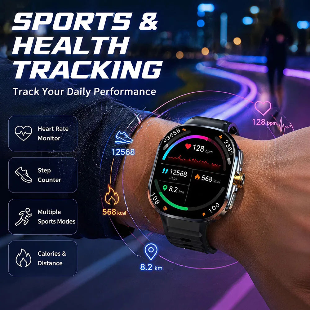 5G/4G Smart Watch 2.40 inch AMOLED 900W Camera HD Video Call 2100mah Battery GPS WIFI Google APPS Download Smartwatch Android 10