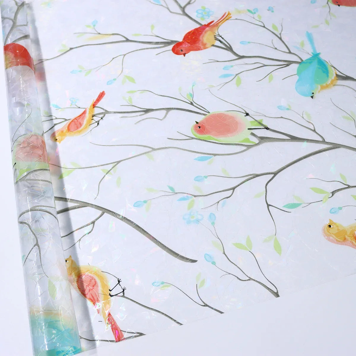 Rainbow Window Privacy Film,Hummingbirds Stained Glass Window Privacy Film and Stained Glass Window Stickers
