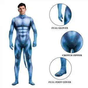 Halloween Costume Adult Mens Wild Animal Cosplay Costume Full Cover 3D Print Beast Petsuit Jumpsuit Bodysuit Tail