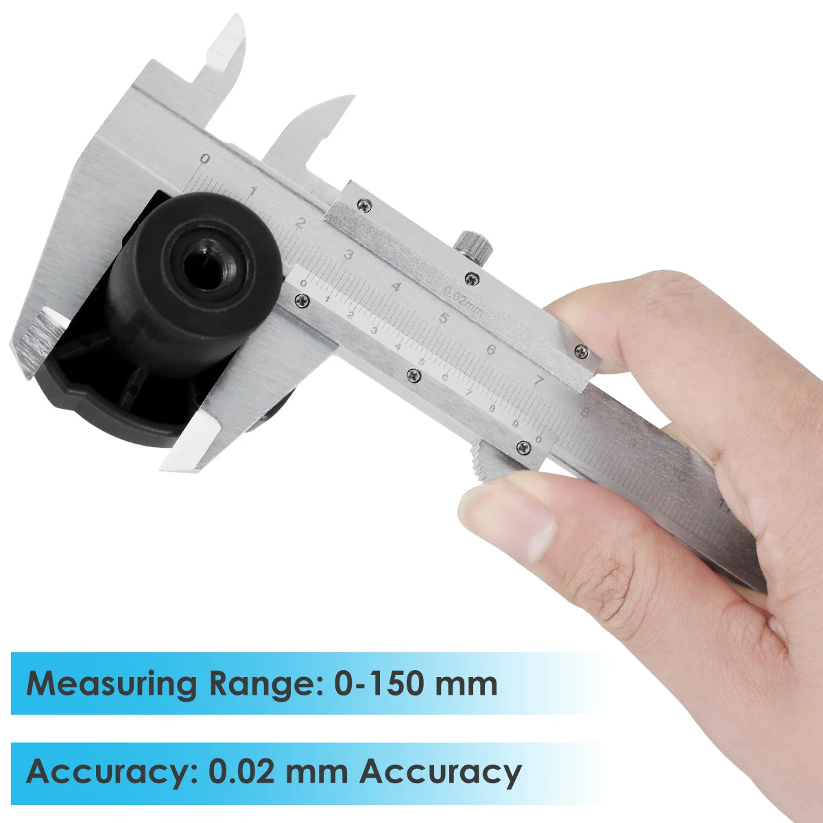 150MM 0-6" Marking Vernier Caliper High Accuracy Micrometer Stainless Steel Gauge Measuring Instrument Tools with Protective Box