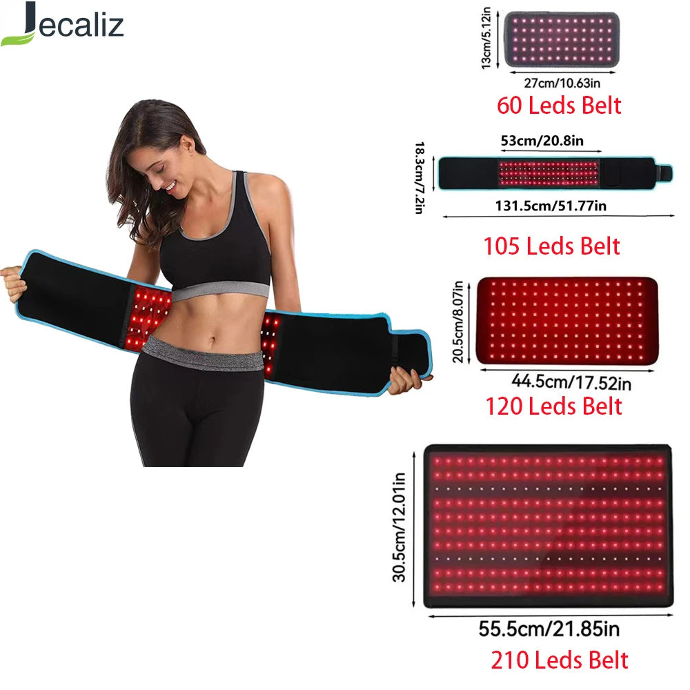 Jecaliz Red&Infrared Light Belt 660nm&850nm Full Body LED Devices Large Pads Wearable Wrap for Body Waist,Back,Belly Pad