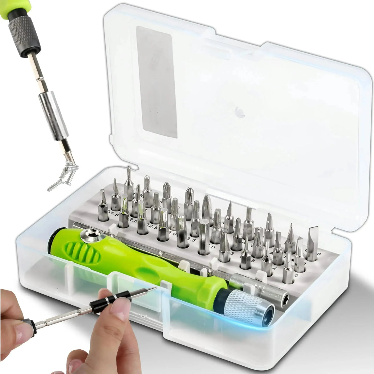 Mini 32-in-1 Precision Magnetic Screwdriver Tool Kit Set with Multifunctional Bits ideal for Phone, Watch, Glasses and PC Repairs
