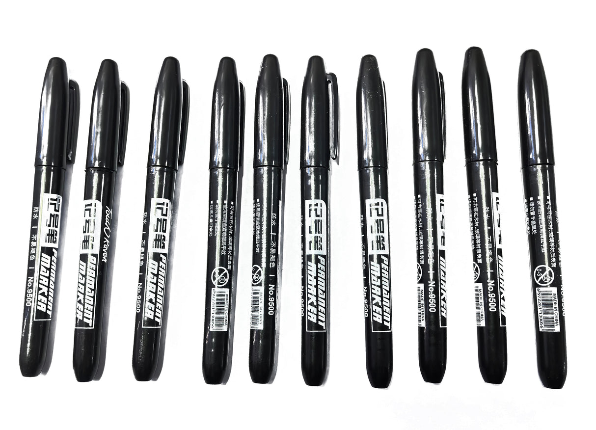 6 PCS Permanent Marker Pen Manga Drawing Markers Black Blue Red Waterproof Ink Sketch Pens Stationery Art School Supplies