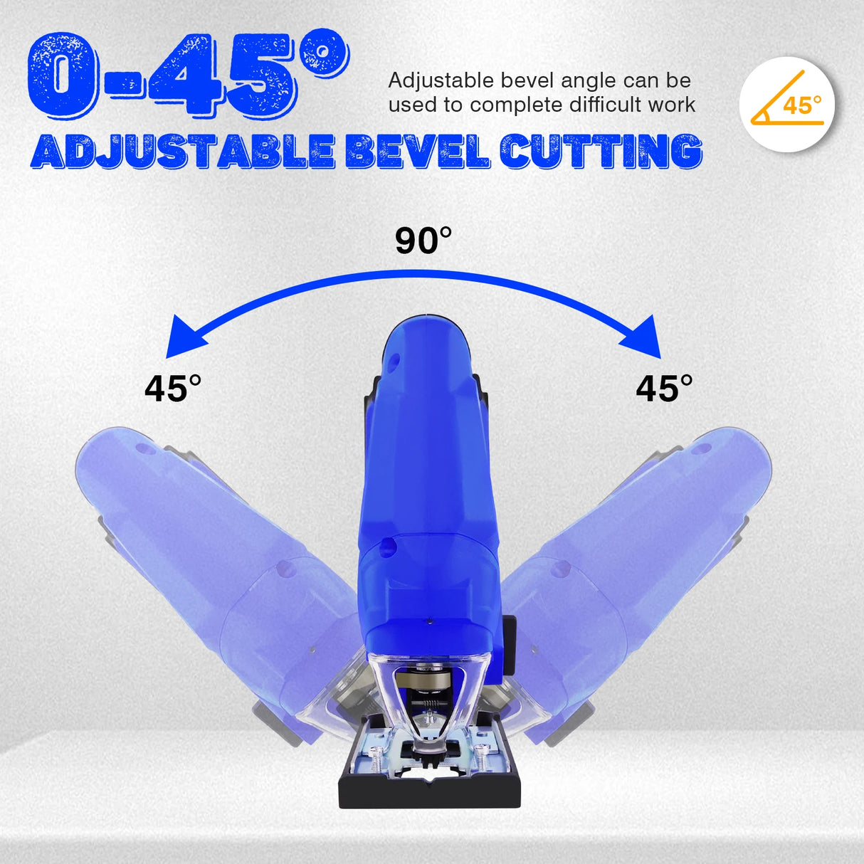21V Cordless Jigsaw Tool with 2.0 Ah Battery,3000RPM Brushless Motor Portable Multi-Function Power Tool for Wood Metal Cutting
