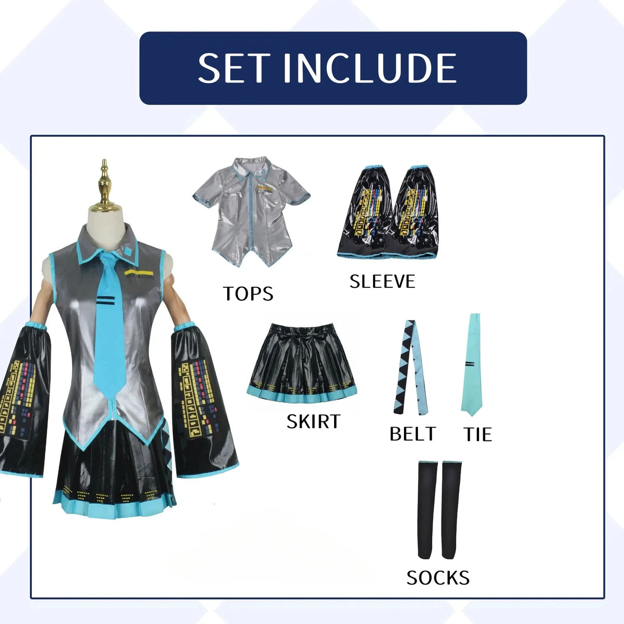 Mikuu Cosplay Costume Carnival Uniform Wig Anime Halloween Costumes Women