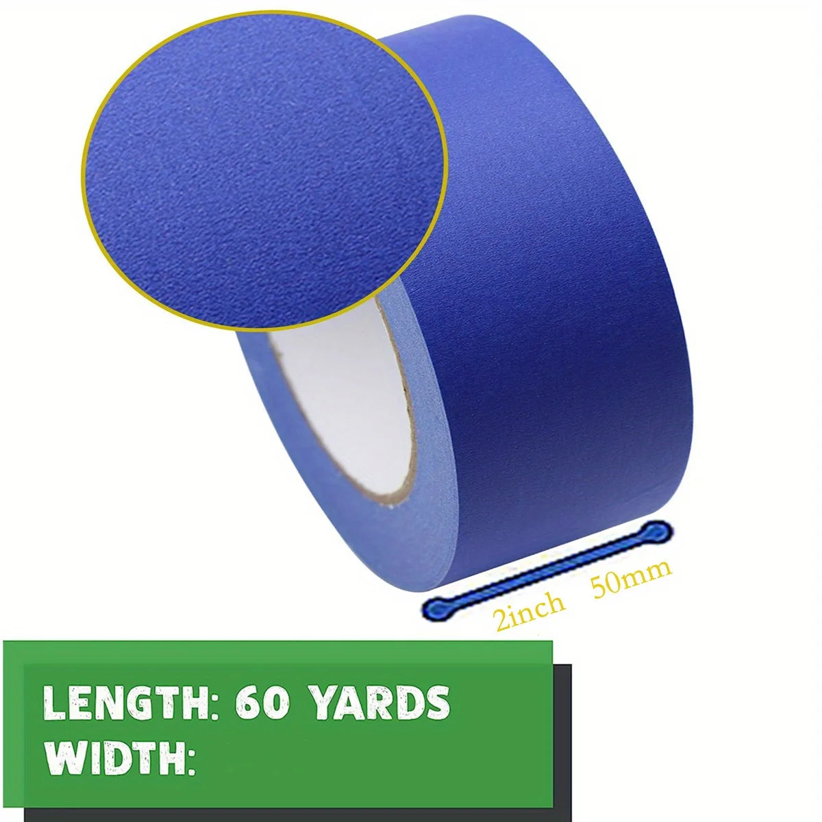 Blue Painters Tape, 1/2 inch,3/4 inch,1 inch,2 inch, Multi Size Painting Masking Tape, Clean Release Paper Tape for Home