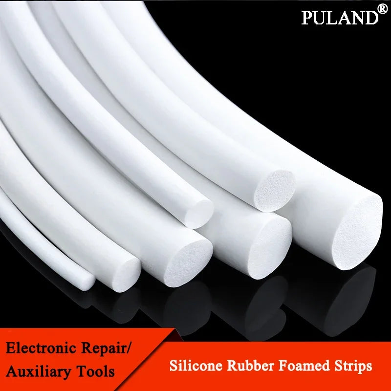1/3/5m Silicone Rubber Foamed Strip Round Dia1-25mm White Sponge Backer Rod Seal Strips VMQ Foaming Cord