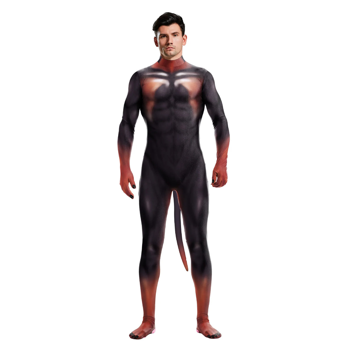Halloween Costume Adult Mens Wild Animal Cosplay Costume Full Cover 3D Print Beast Petsuit Jumpsuit Bodysuit Tail