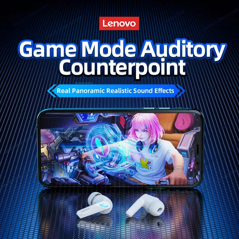 Lenovo GM2 PRO Bluetooth Headset for Game 5.3 Spoit Headset Dual Mode HD Call Noise Reduction Earbuds with Mic Music Earphories