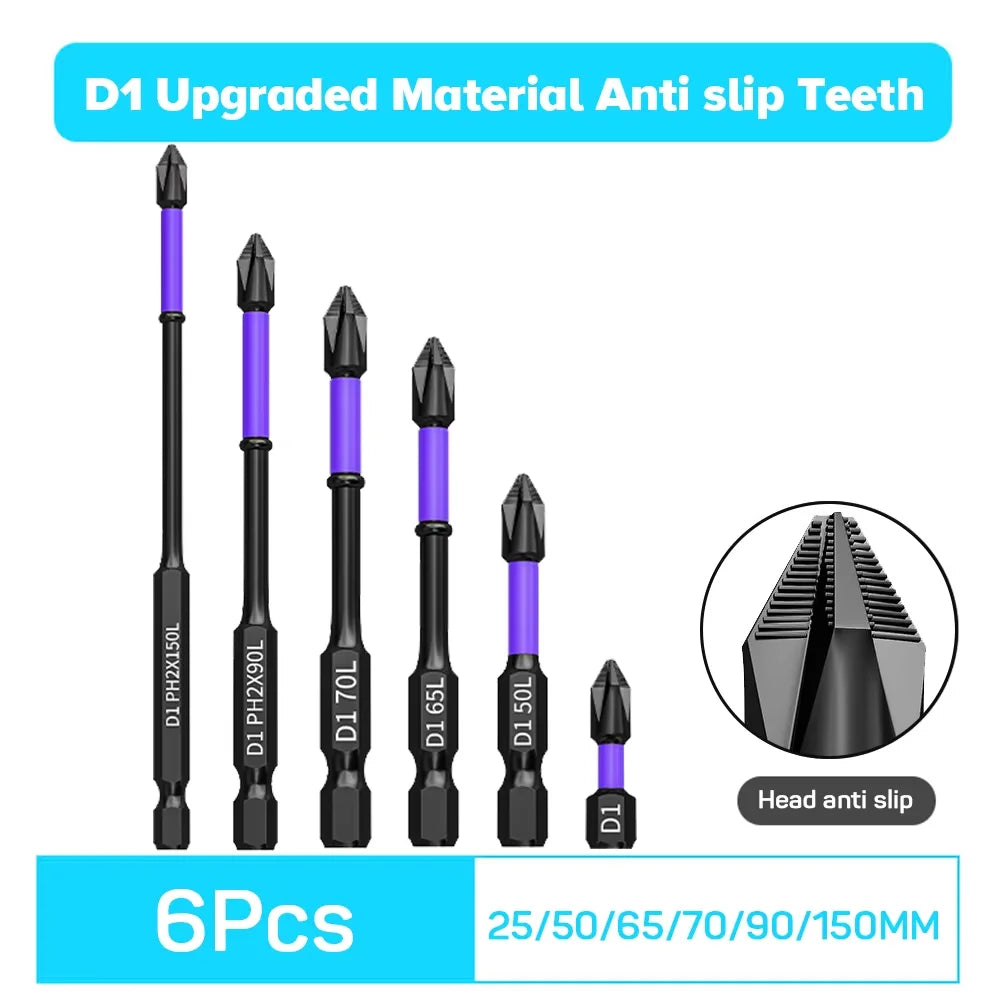 10/20PCS PH2 Impact Driver Bit Set Magnetic Cross Screwdriver Set Impact Drill Bit Screw Alloy Steel Non-slip Cross Screwdriver