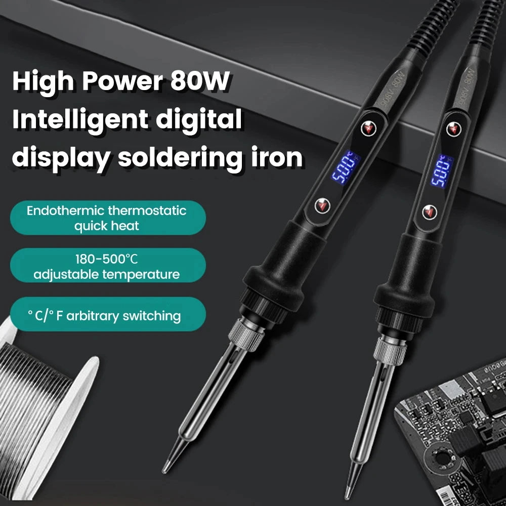 NEW Electric Soldering Iron 16IN1 80W LCD Digital Display 180-500 Adjustable Replaceable Head Soldering Iron Tin Pen Welding Kit