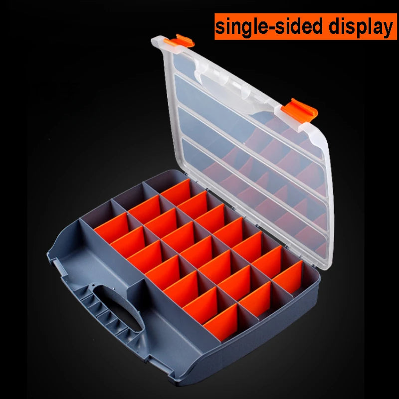 Tool Box Organizers and Storage Plastic Container Compartment Adjustable Detachable Chest Case for Tool Hardware Fastaner Screw