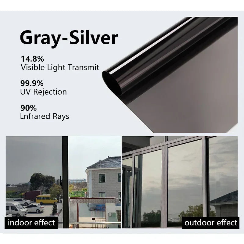 Window Film Privacy vinyl glass window One Way Daytime Privacy Static Cling Blocking Anti UV Reflective  adhesive vinyl for car