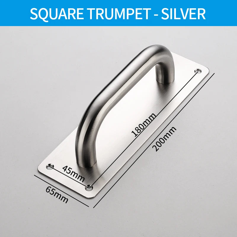 Stainless Steel Doors Handle Sliding Barn Door Handle Furniture Kitchen Cabinet Drawer Handles Pull And Push Door Hardware