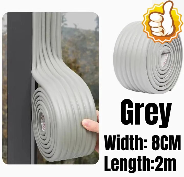 5Roll Acoustic Foam Window Sealing Strip Self-adhesive for Door Window Windproof Tape Door Serl Gap Air Leakage Filling Strip