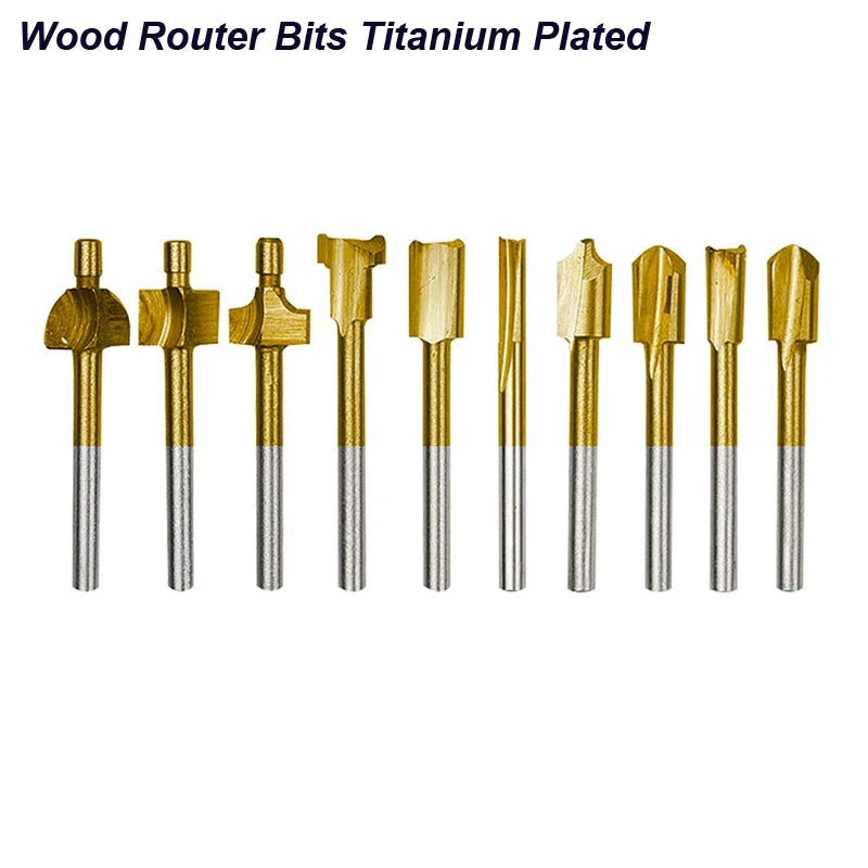 Woodworking Router Bit HSS Milling Cuuter for Dremel Rotary Tools DIY Wood Carbide Carving Engraving Trimming Drilling Carpentry