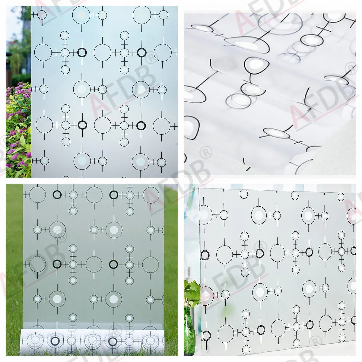 Privacy Window Film Sun Protection UV Blocking Self-adhesive Film for Home Frosted Opaque Stained Glass Sticker Heat Control