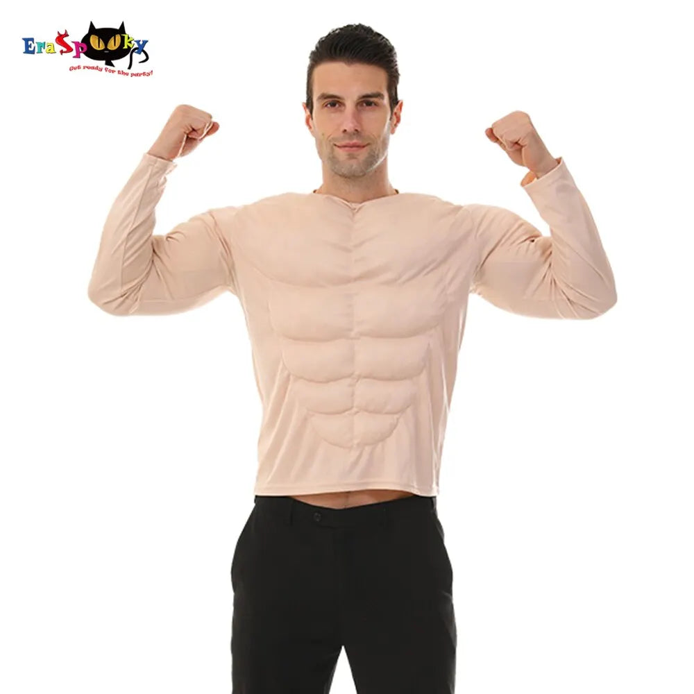 Halloween Costume Funny Muscular Man Muscle Cosplay Suit for Birthday Party Man Clothes Carnival Easter Purim Fancy Dress