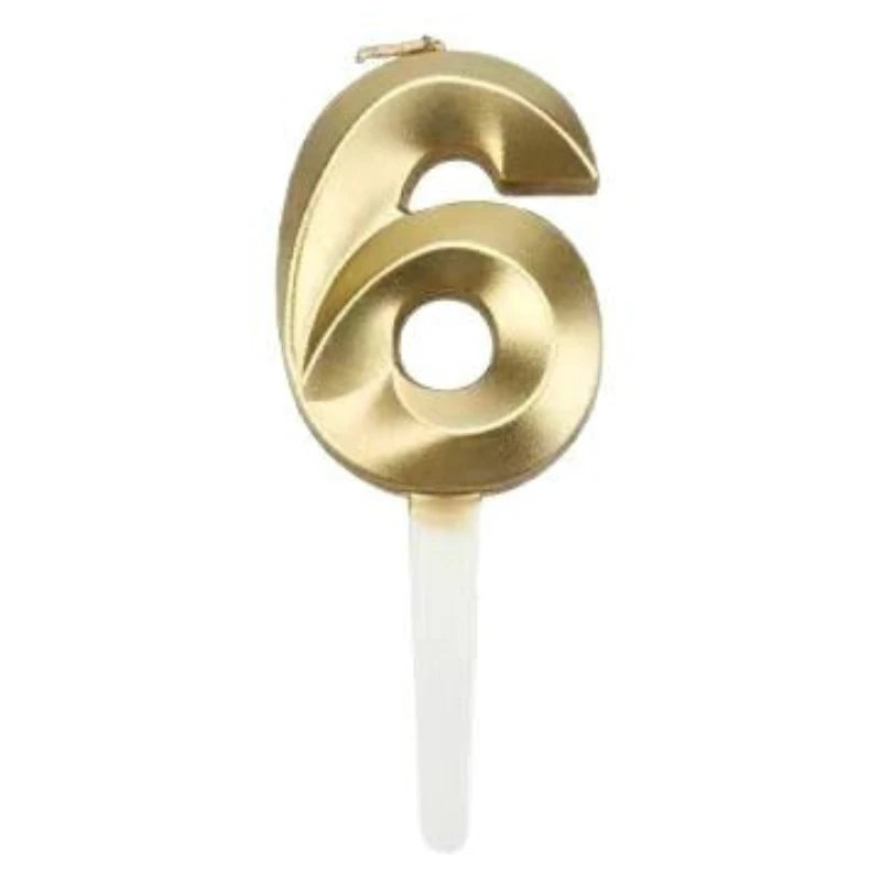 3D Gold Diamond Number Candles – Large Birthday Cake Topper for Wedding Anniversary & Party Home Celebration