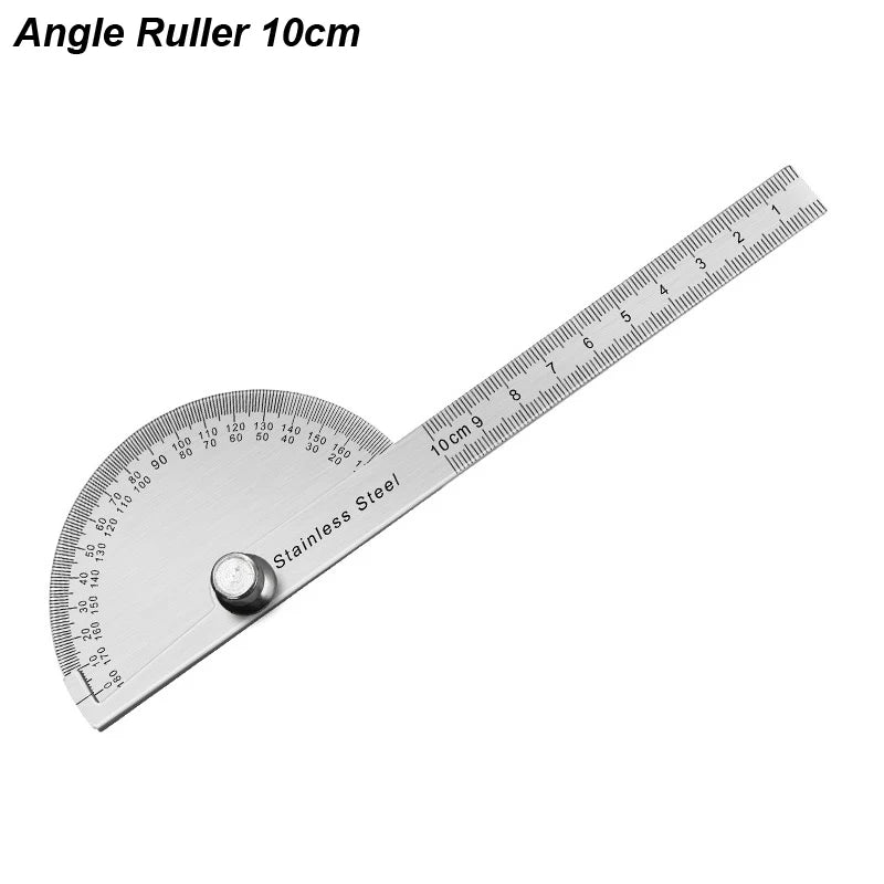 Angle Meter Measure Protractor Ruler Metal Finder 180 Degree Guage Goniometer Stainless Steel Woodworking Wood Measurement Tool