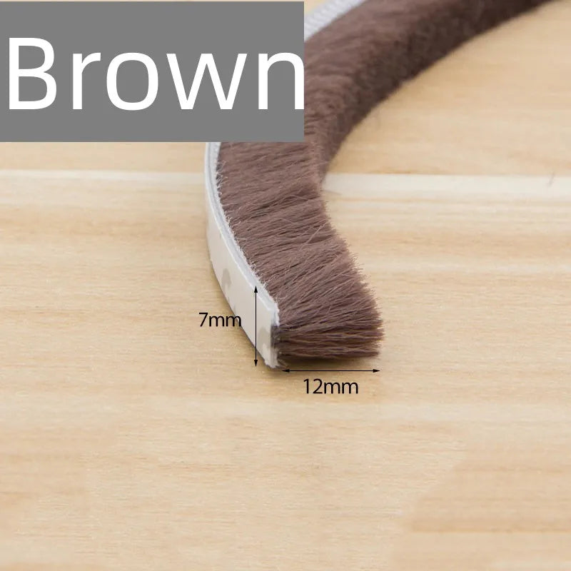 10M Brush Strip Self Adhesive Door Window Sealing Strip Door Window Windproof Dust Sound Insulation Strip Gasket Home