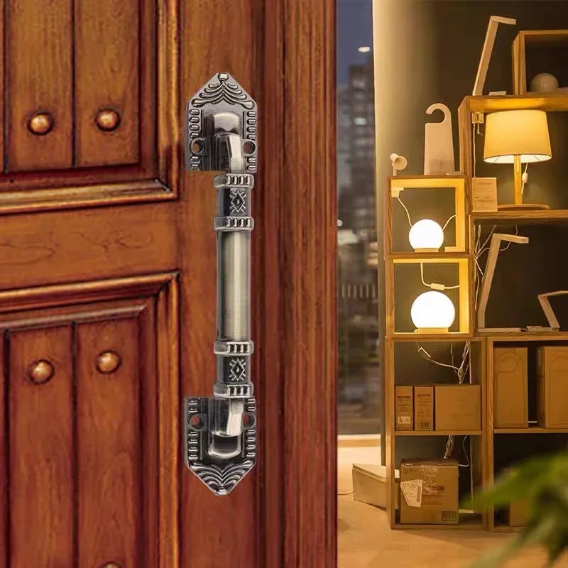 High Quality Decorative Furniture Wood Barn Door Handle Antique Imitate Copper Aluminum Alloy European Drawer Flush Handles