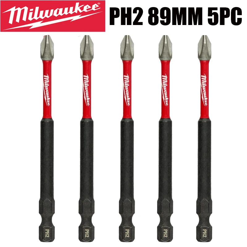 Milwaukee Shockwave PH2 Impact Drill Bits 25mm/50mm/89mm Head Screwdriver Power Tool Attachment Bit Series