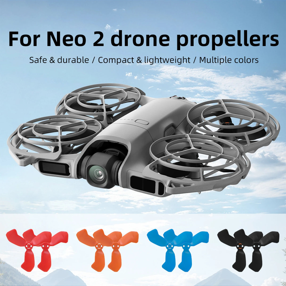 2 Pairs Plastic Propeller Quick Release Paddle Blades Low Noise Wing Fan Replacement Spare Parts for DJI Neo 2 Drone Accessories