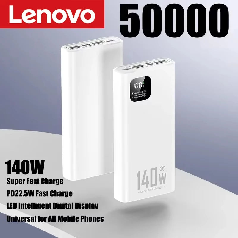 Lenovo 500000mAh portable power bank 140W fast charging