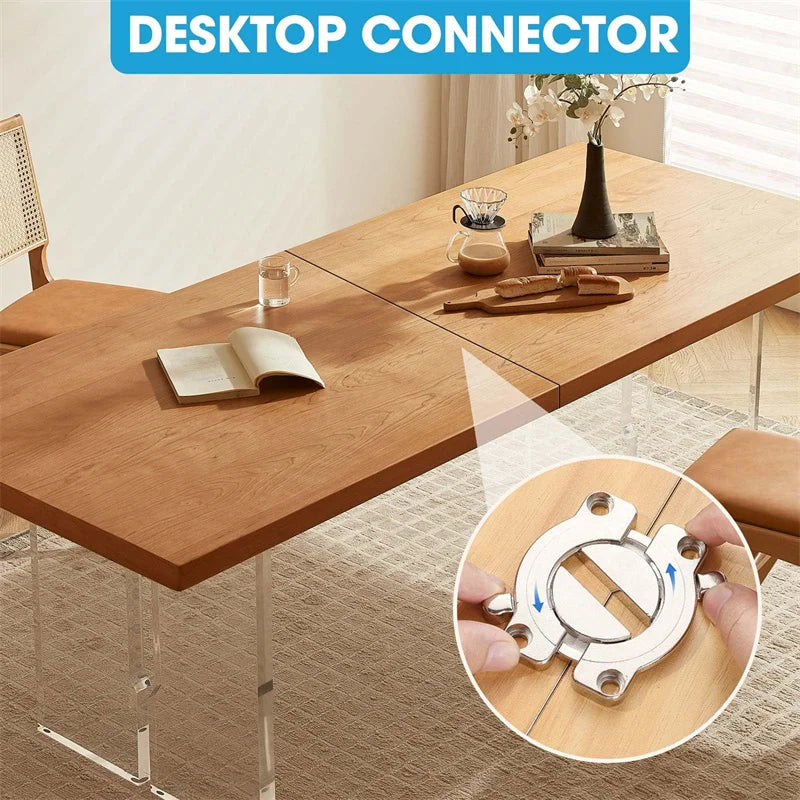 2pcs Tabletop Connector Folding Table Buckles Desk Supporting Folding Hinge Desktop Combination Wood Board Splicing Fasteners
