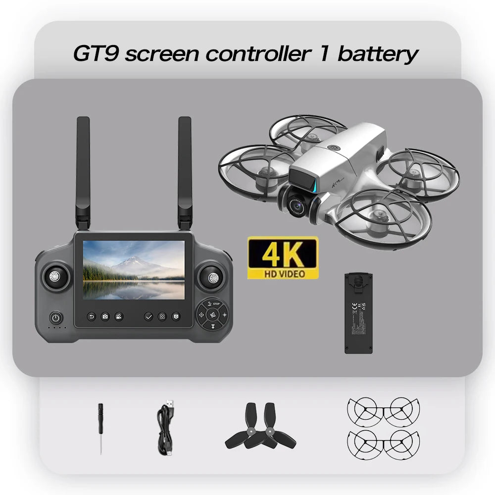 New GT9 Drone 8K Professinal 1080P Wide Angle Dual HD Camera Foldable RC Helicopter WIFI FPV Infrared obstacle avoidance Toys