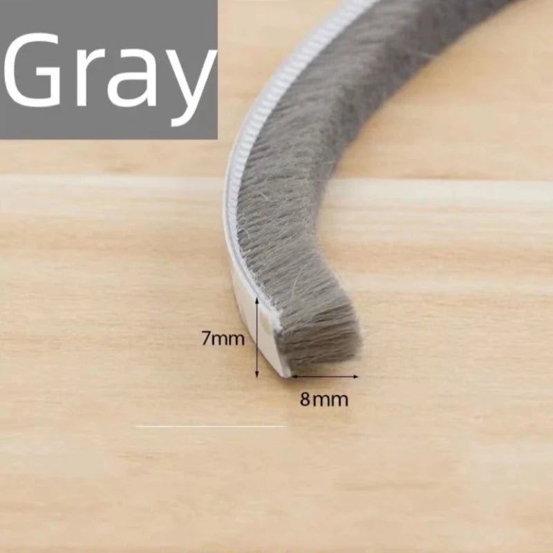 5/10/20M Self-adhesive Wool Sealing Strip, Aluminum Alloy Door And Window Insulation, Sound Insulation, And Collision Prevention