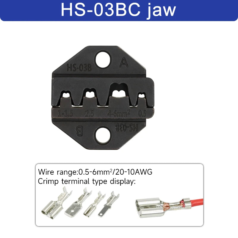 1pcs HS Crimping Pliers Jaw For 230mm/9inch Pliers Plug Spring And Crimping Cap terminals HS-03BC/40J High Hardness Jaw Tool