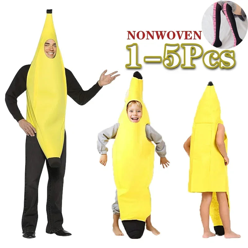 Child/Adult Banana Cosplay Halloween Christmas Costumes Performance Costume Fruit Banana Costume Performance Costume