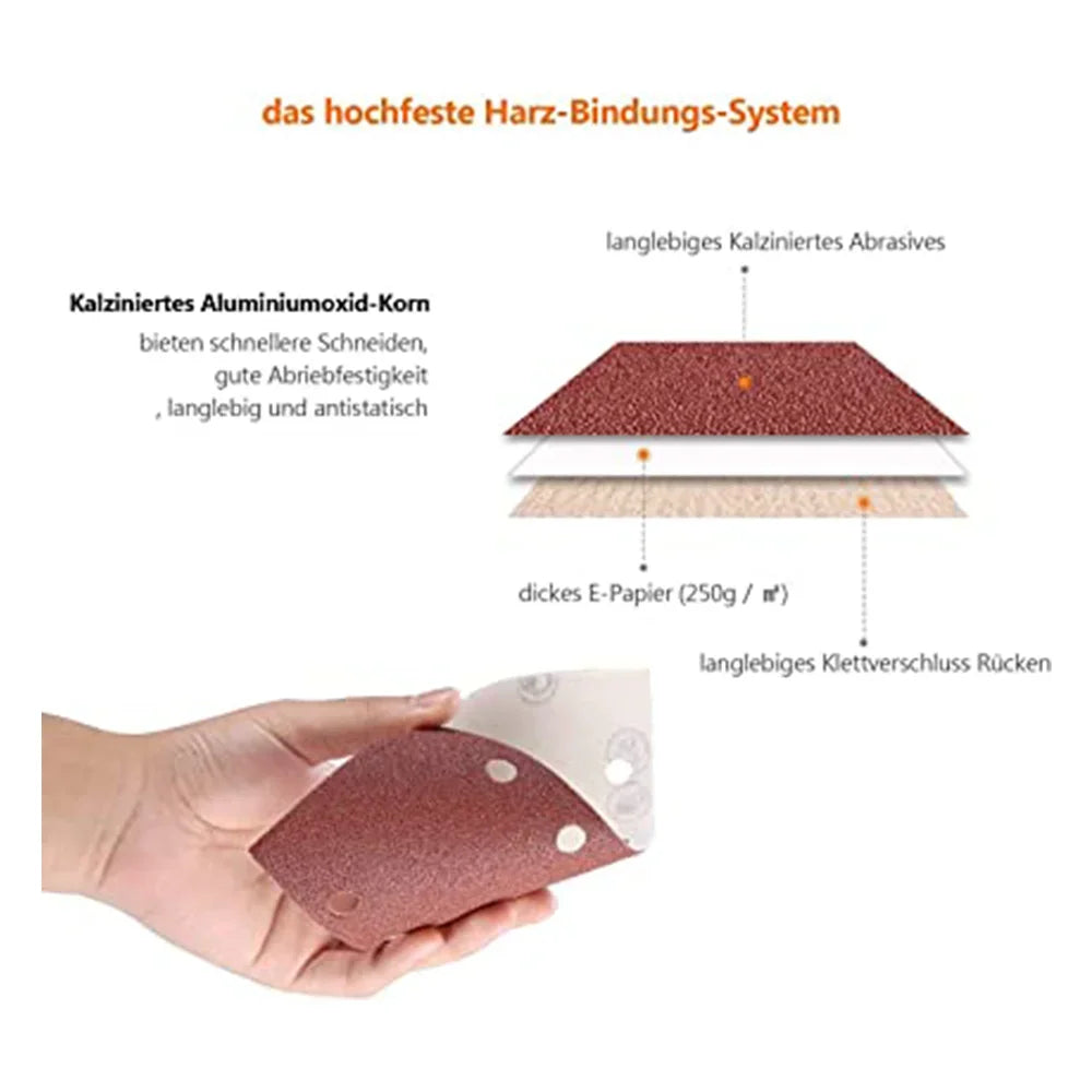 10 Pcs 93 x 185 mm Sanding Sheets 8 Holes Hook and Loop Rectangular Sander Assorted 40-400 Grits for Polishing Sanding Metal