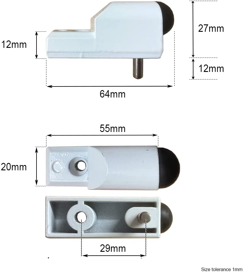 Compact Door Stop for UPVC Sliding Patio Doors in White