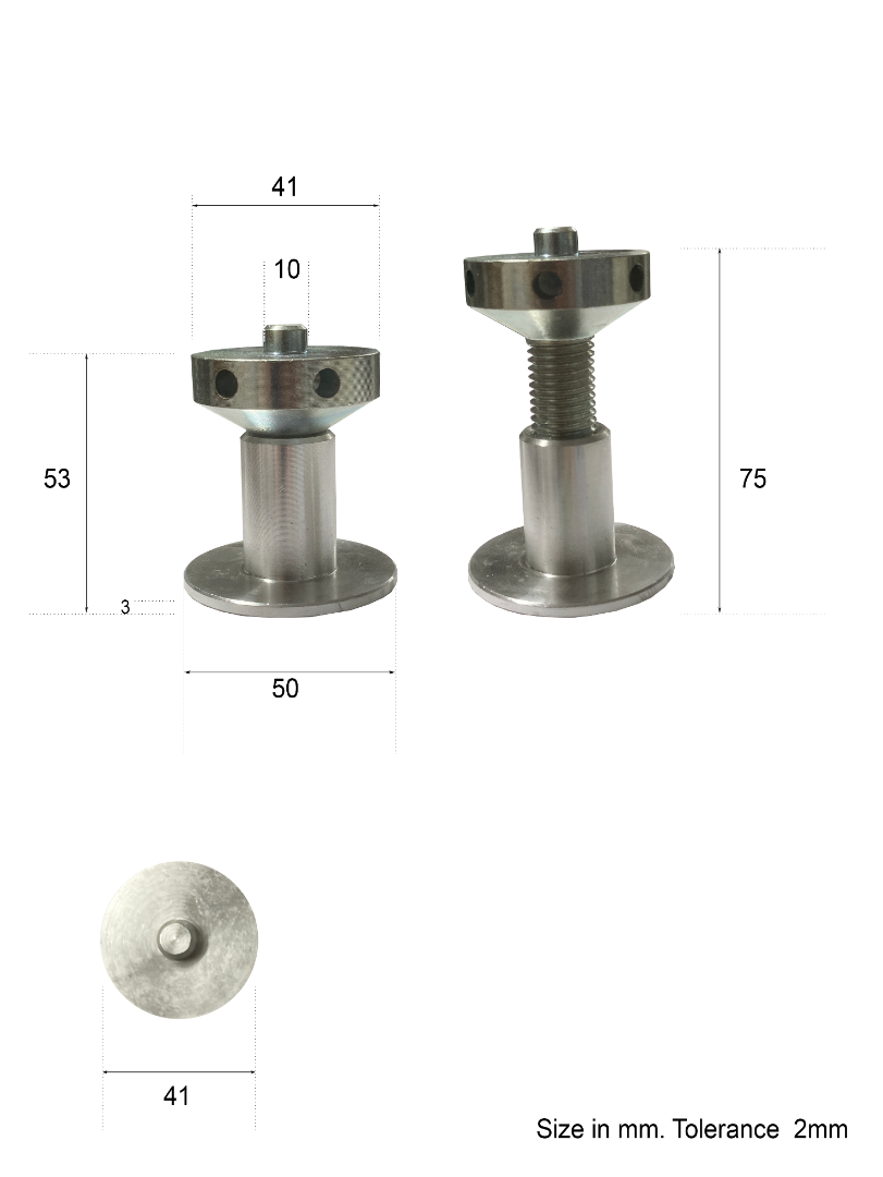 Adjustable load-bearing structural support bay pole jack for UPVC/aluminium/timber windows, doors and construction - Round Bay Jack, EUROCELL BB42/11