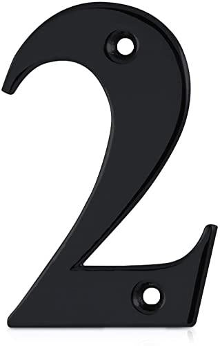 Elegant Front Door House Number Numerals in White, Polished Chrome, Polished Gold, Satin Silver, Black, 0, 1, 2, 3, 4, 5, 6, 7, 8, 9