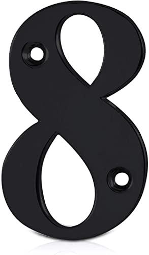 Elegant Front Door House Number Numerals in White, Polished Chrome, Polished Gold, Satin Silver, Black, 0, 1, 2, 3, 4, 5, 6, 7, 8, 9