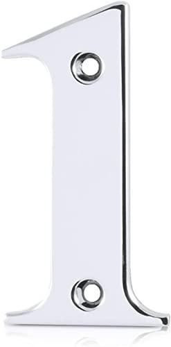 Elegant Front Door House Number Numerals in White, Polished Chrome, Polished Gold, Satin Silver, Black, 0, 1, 2, 3, 4, 5, 6, 7, 8, 9