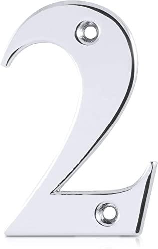 Elegant Front Door House Number Numerals in White, Polished Chrome, Polished Gold, Satin Silver, Black, 0, 1, 2, 3, 4, 5, 6, 7, 8, 9