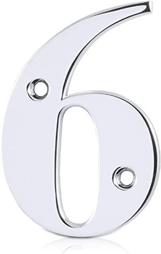 Elegant Front Door House Number Numerals in White, Polished Chrome, Polished Gold, Satin Silver, Black, 0, 1, 2, 3, 4, 5, 6, 7, 8, 9