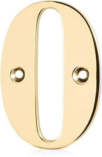 Elegant Front Door House Number Numerals in White, Polished Chrome, Polished Gold, Satin Silver, Black, 0, 1, 2, 3, 4, 5, 6, 7, 8, 9