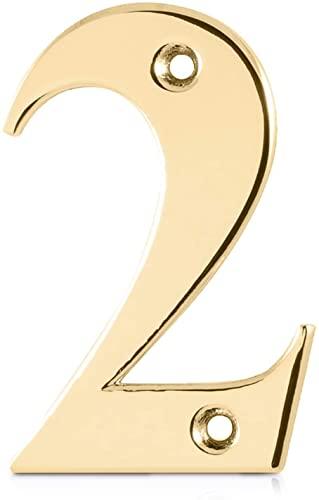 Elegant Front Door House Number Numerals in White, Polished Chrome, Polished Gold, Satin Silver, Black, 0, 1, 2, 3, 4, 5, 6, 7, 8, 9