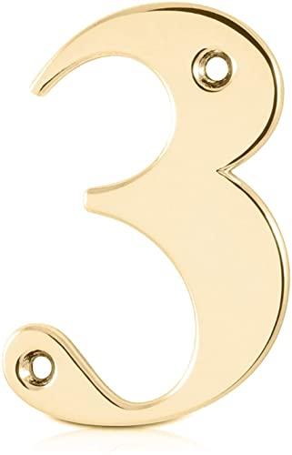Elegant Front Door House Number Numerals in White, Polished Chrome, Polished Gold, Satin Silver, Black, 0, 1, 2, 3, 4, 5, 6, 7, 8, 9