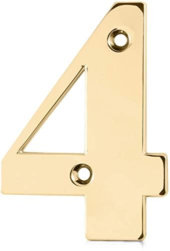 Elegant Front Door House Number Numerals in White, Polished Chrome, Polished Gold, Satin Silver, Black, 0, 1, 2, 3, 4, 5, 6, 7, 8, 9